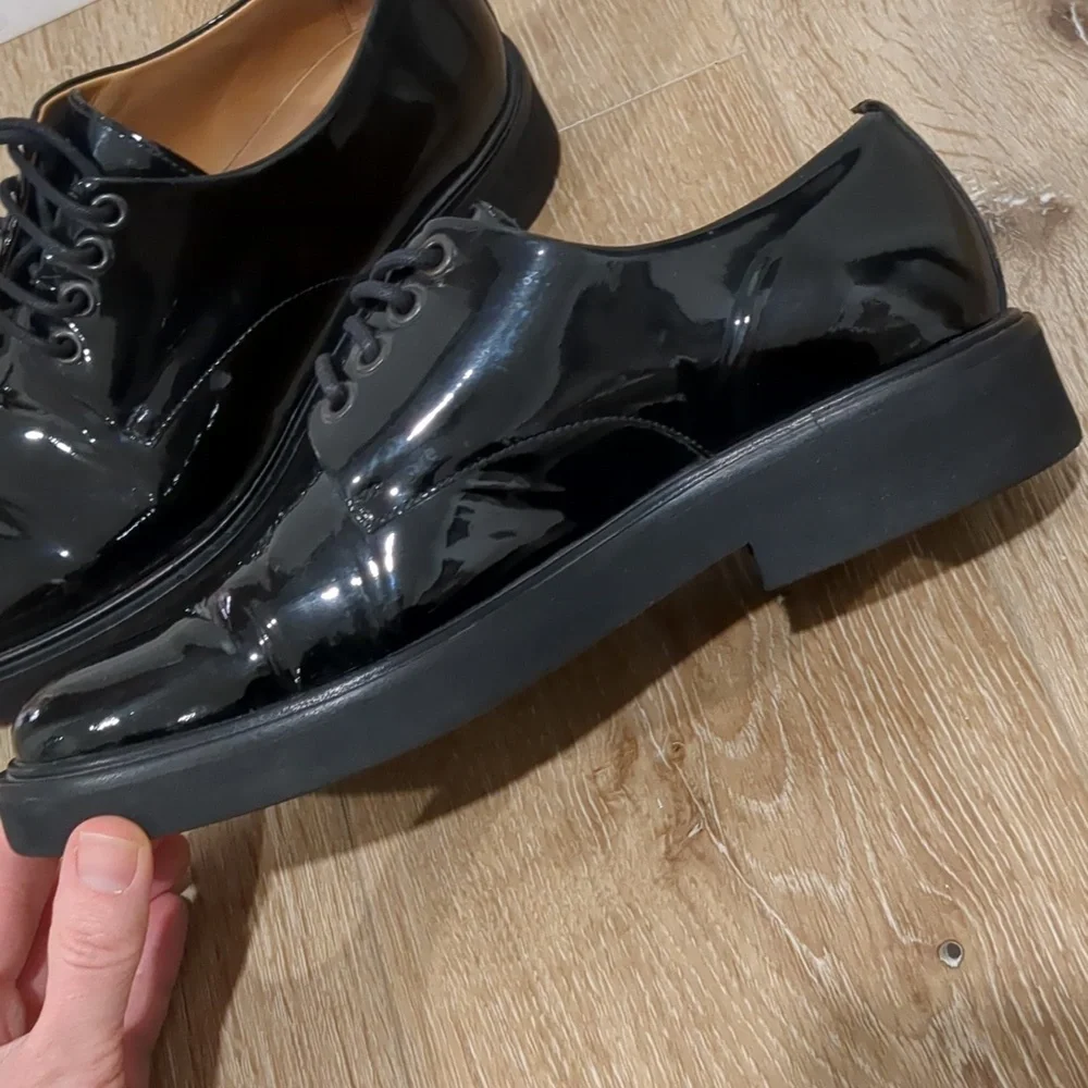 A.P.C. Black Patent Leather Oxfords Size 39  Women's 9 - Picture 11 of 12